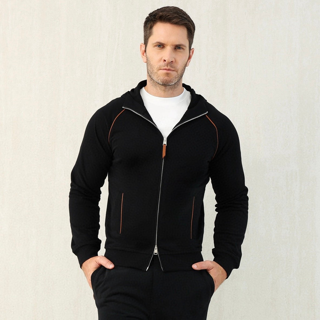 Brunello Cucinelli Men's Techno Cotton French Terry Hooded Long Sleeve Casual Athletic Sweatshirt Solid Color Zipper Spring Jacket Ngvp #1675