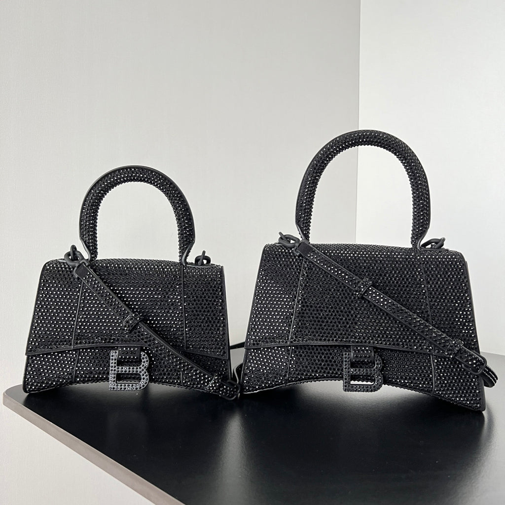 Balenciaga Hourglass Women's Solid Color Full Rhinestone Printed Hourglass Bag Tote Shoulder Crossbody Bags #76123