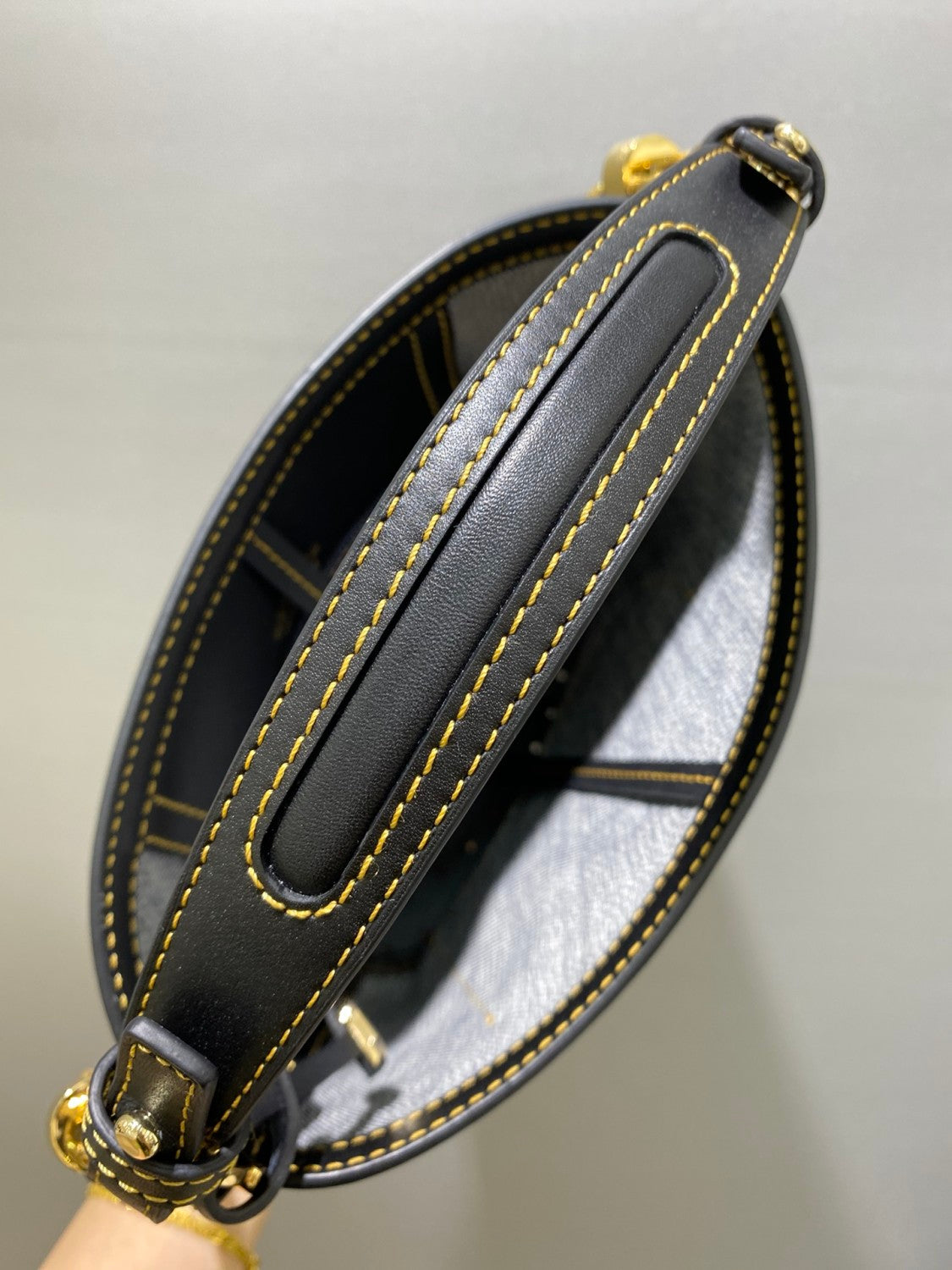Delvaux Pin Bucket Women's Outer Stitching Solid Color Denim Patchwork Leather Tote Shoulder Bag Bags #76453