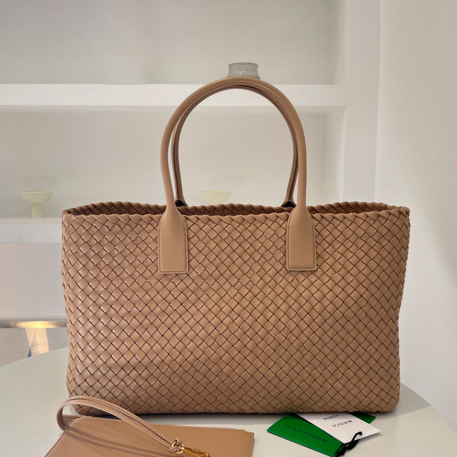 Bottega Veneta Women's Solid Color Sheepskin Woven Shopping Bag Shoulder Handbag Bag Bags #75333