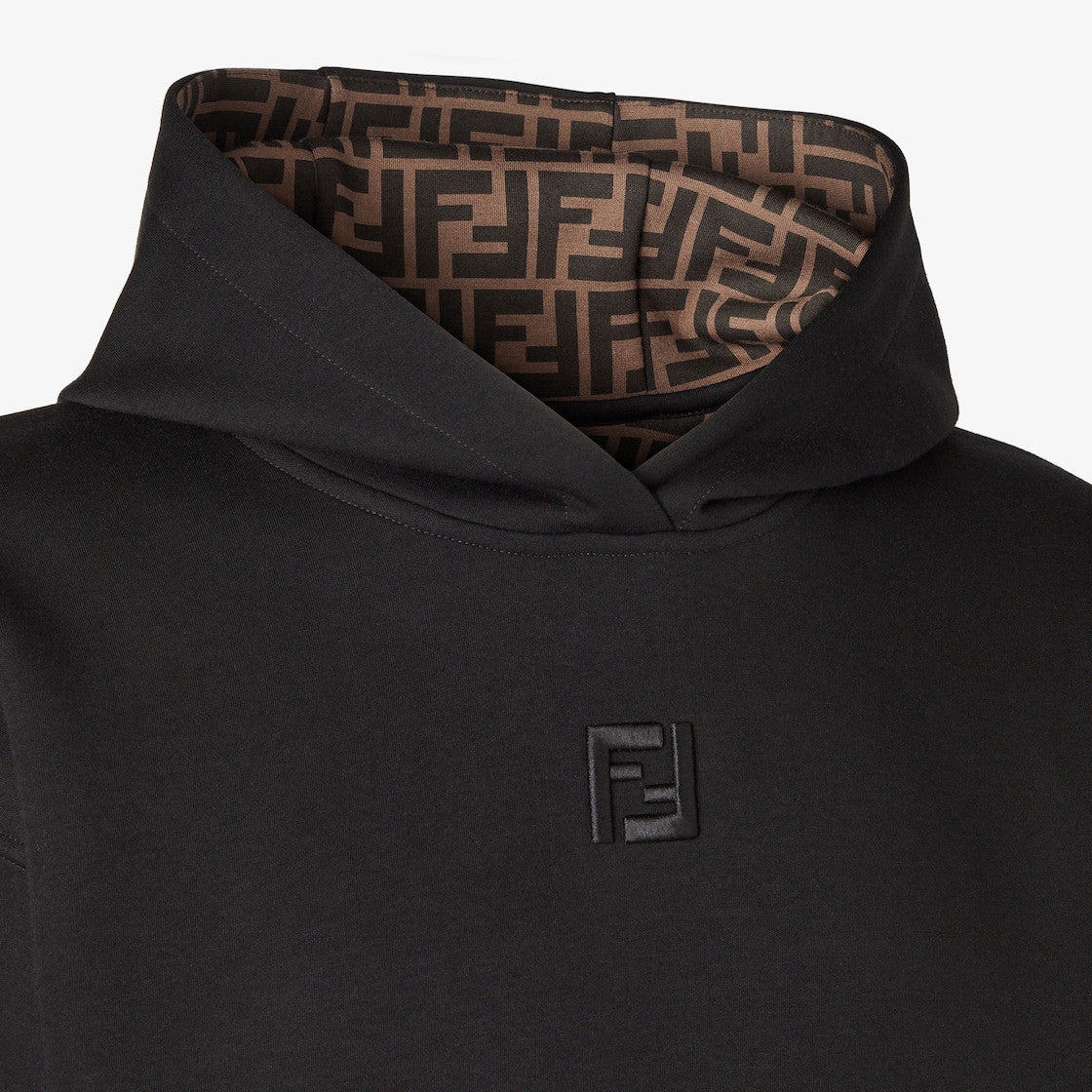 Fendi Men's And Women's Fashion Casual Solid Color Cotton Hooded Embroidered Long Sleeve Sweatshirt #78873