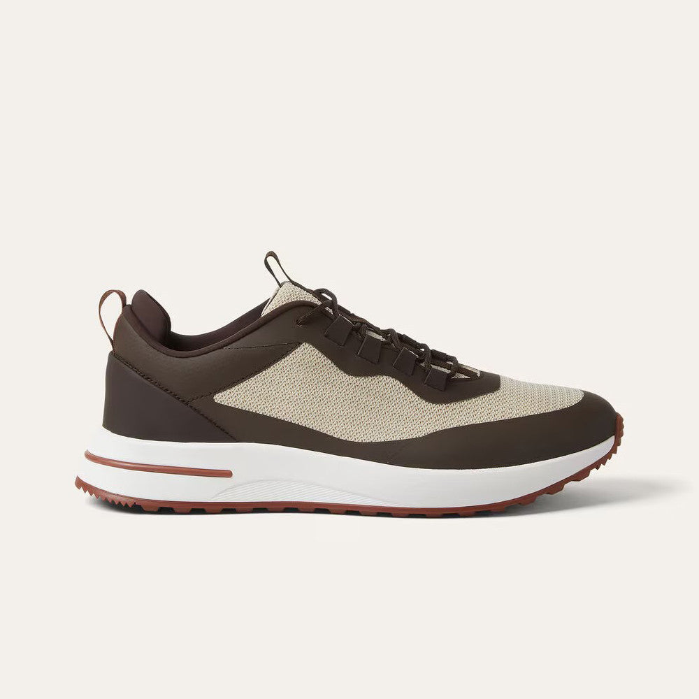 Loro Piana Week End Walk Men's Spring Summer Colour Block Mesh Patchwork Cowhide Low Top Lace Up Casual Shoes #76892