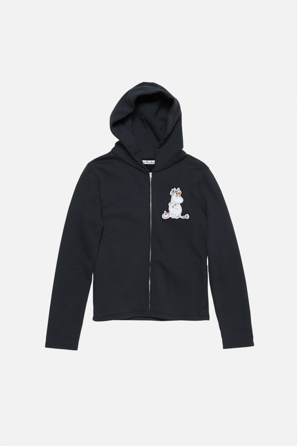 Acne Studios X Moomin Artist Tove Jansson Cartoon Print Fashion Trend Black Hooded Zipper Sweatshirt High Street Style Fall/winter Ngvp #2654