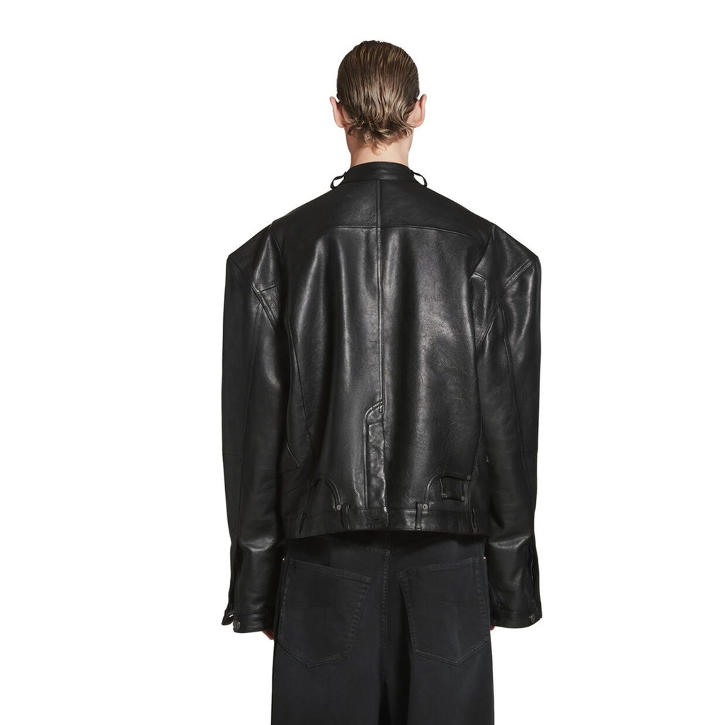 Balenciaga Deconstructed Zip-Up Jacket In Black Ngvp #6682