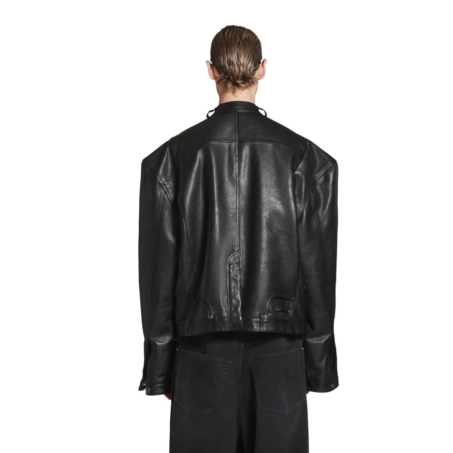 Balenciaga Deconstructed Zip-Up Jacket In Black Ngvp #6682