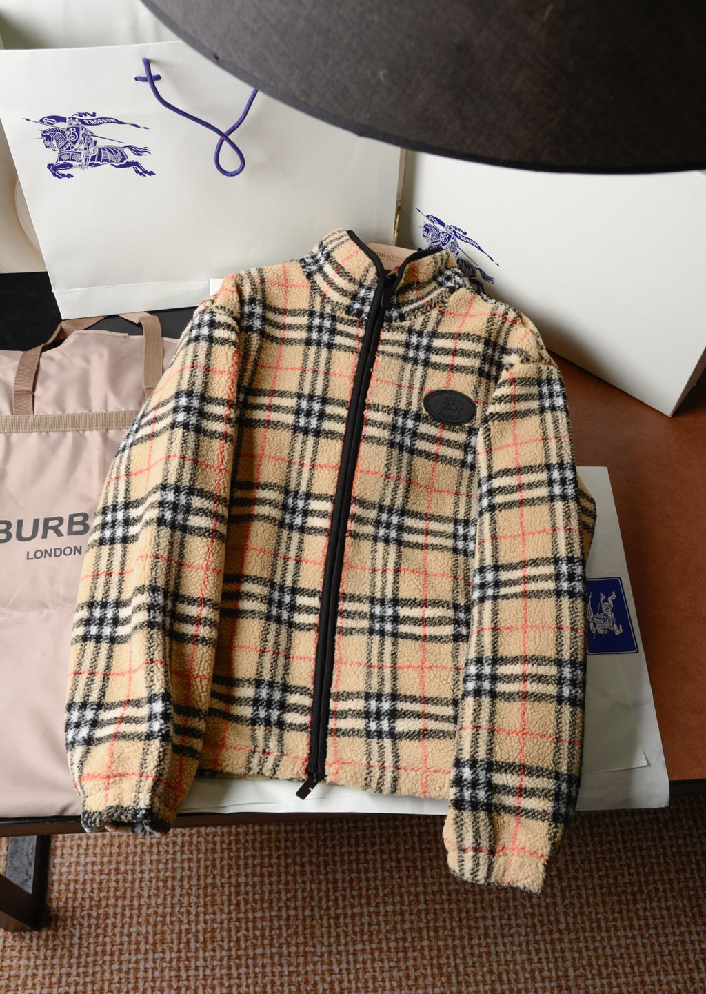 Burberry Check Wool Cashmere Blend Fleece #336391