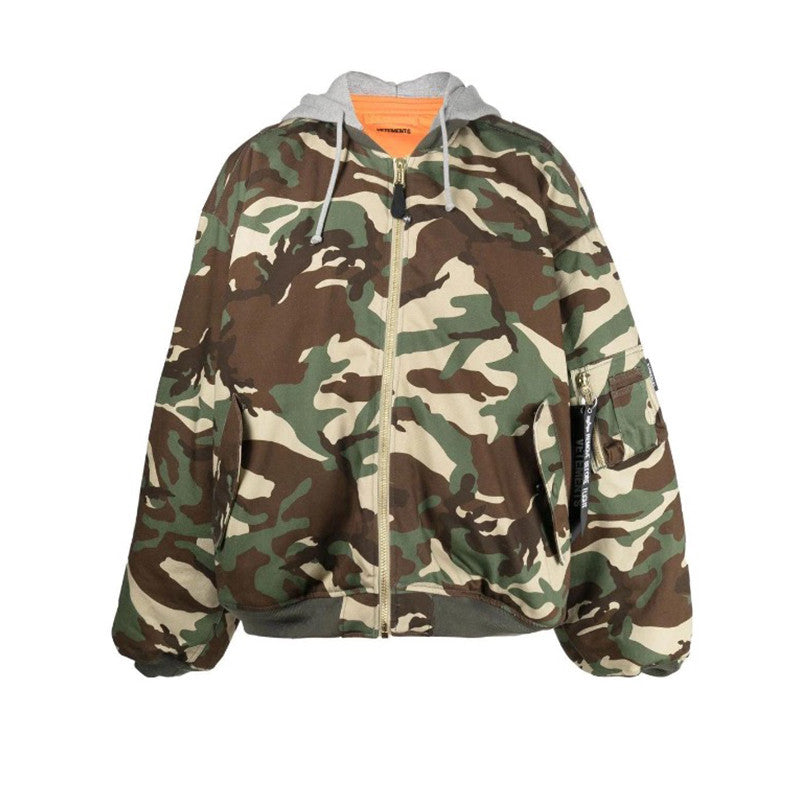 Vetements Men's Women's Fall And Winter Casual Fashion Printing Drawstring Zipper Hooded Reversible Jacket Jacket Ngvp #7443