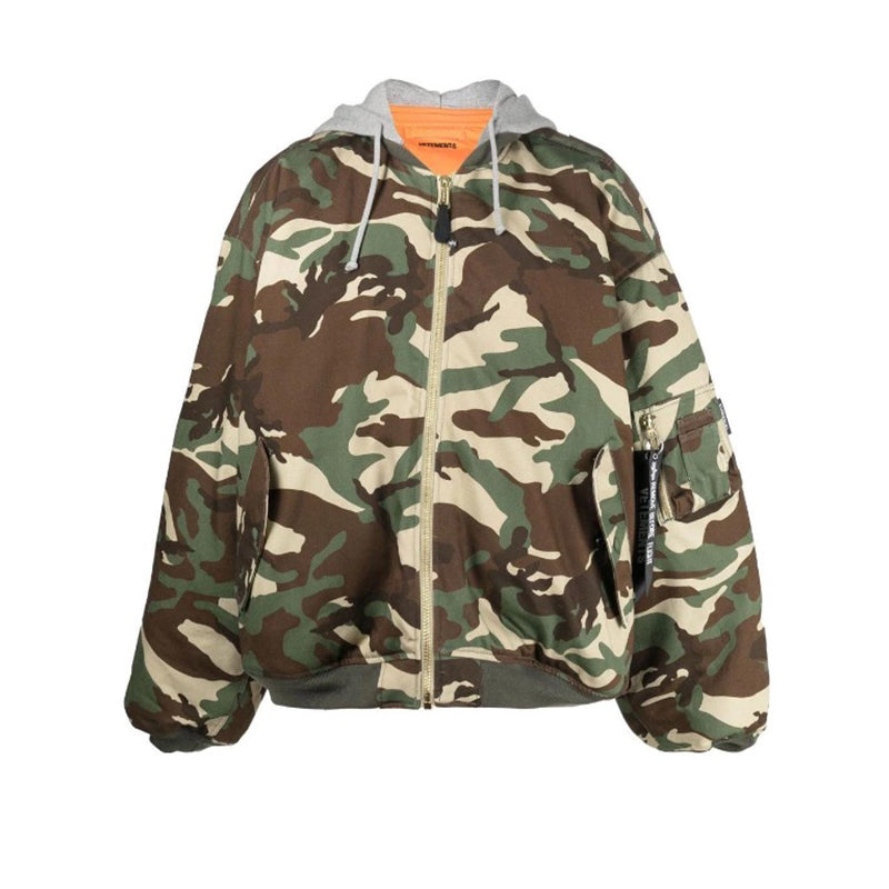 Vetements Men's Women's Fall And Winter Casual Fashion Printing Drawstring Zipper Hooded Reversible Jacket Jacket Ngvp #7443