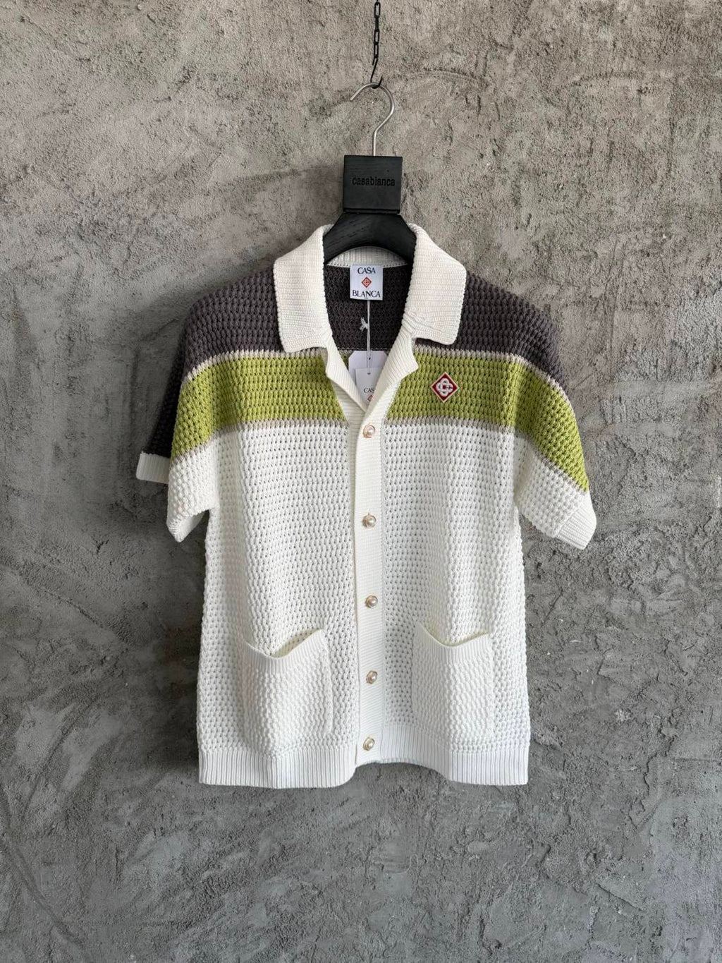 Casablanca Stripe Crochet Shirt Shorts #336490