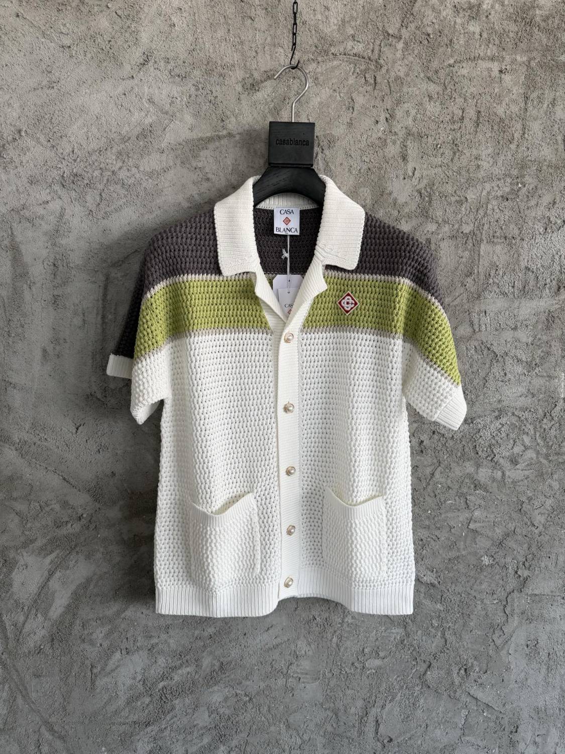 Casablanca Stripe Crochet Shirt Shorts #336490