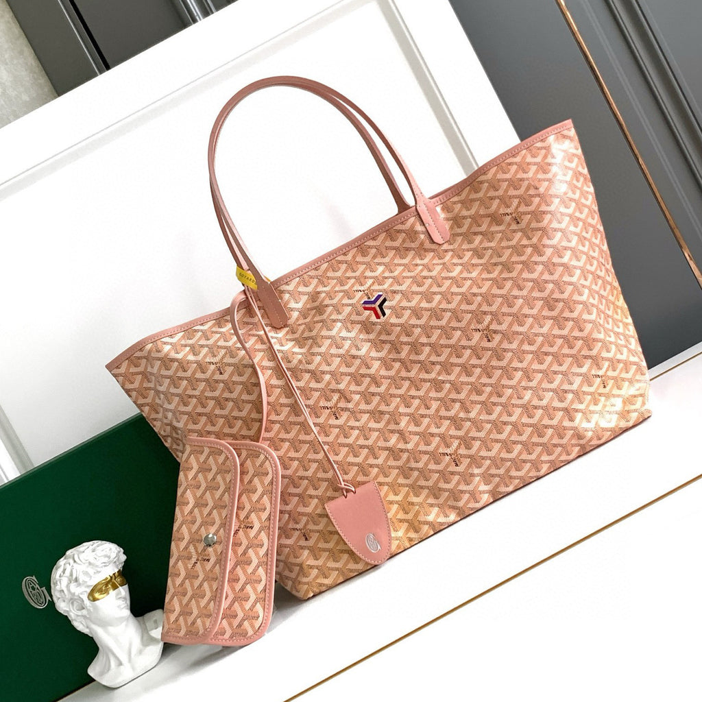 GOYARD Men's Women Saint Louis Handbag Y Full Print Casual Mother Bag Leather Shoulder Bag Tote Bags #77387