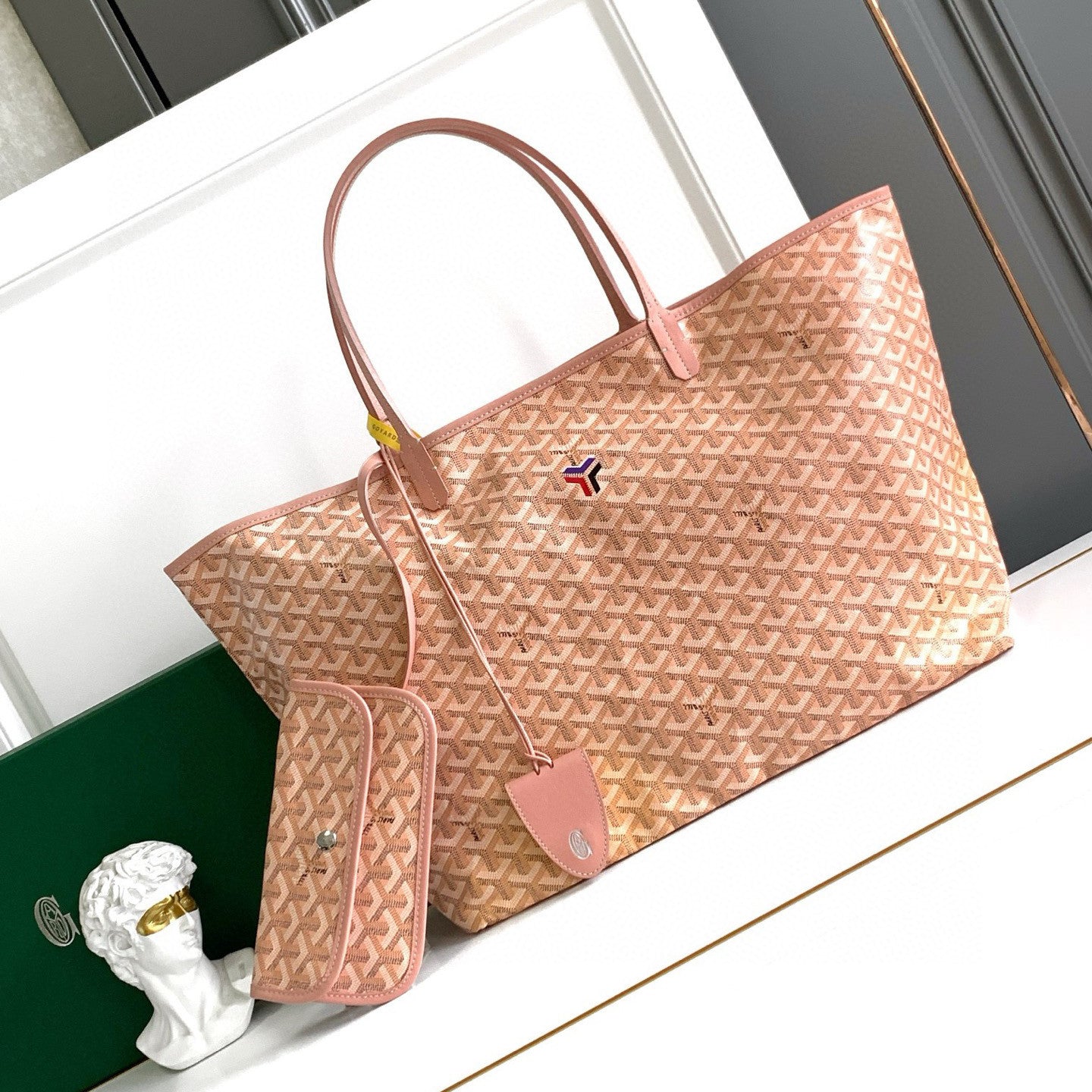 GOYARD Men's Women Saint Louis Handbag Y Full Print Casual Mother Bag Leather Shoulder Bag Tote Bags #77387