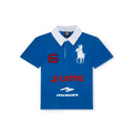 Mowalola Men's Spring Summer Opium Yvl Style Blue Black Angel War Horse Embroidery Slim Fit Polo Shirt Short Sleeve T-shirt Ngvp #81384