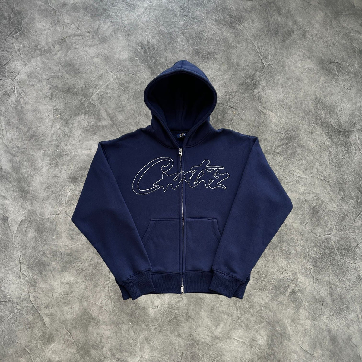 Corteiz Thick Stitch Zip-Up Tracksuit Navy Blue
