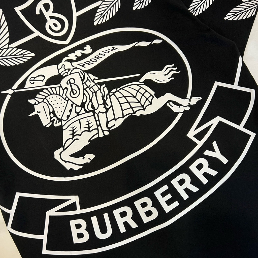 Burberry Men's Summer Monogram Printed Solid Colour Round Neck Cotton Short Sleeve T-Shirt #76665