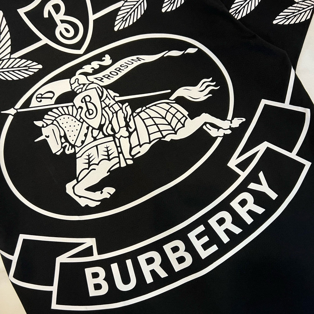 Burberry Men's Summer Monogram Printed Solid Colour Round Neck Cotton Short Sleeve T-Shirt #76665