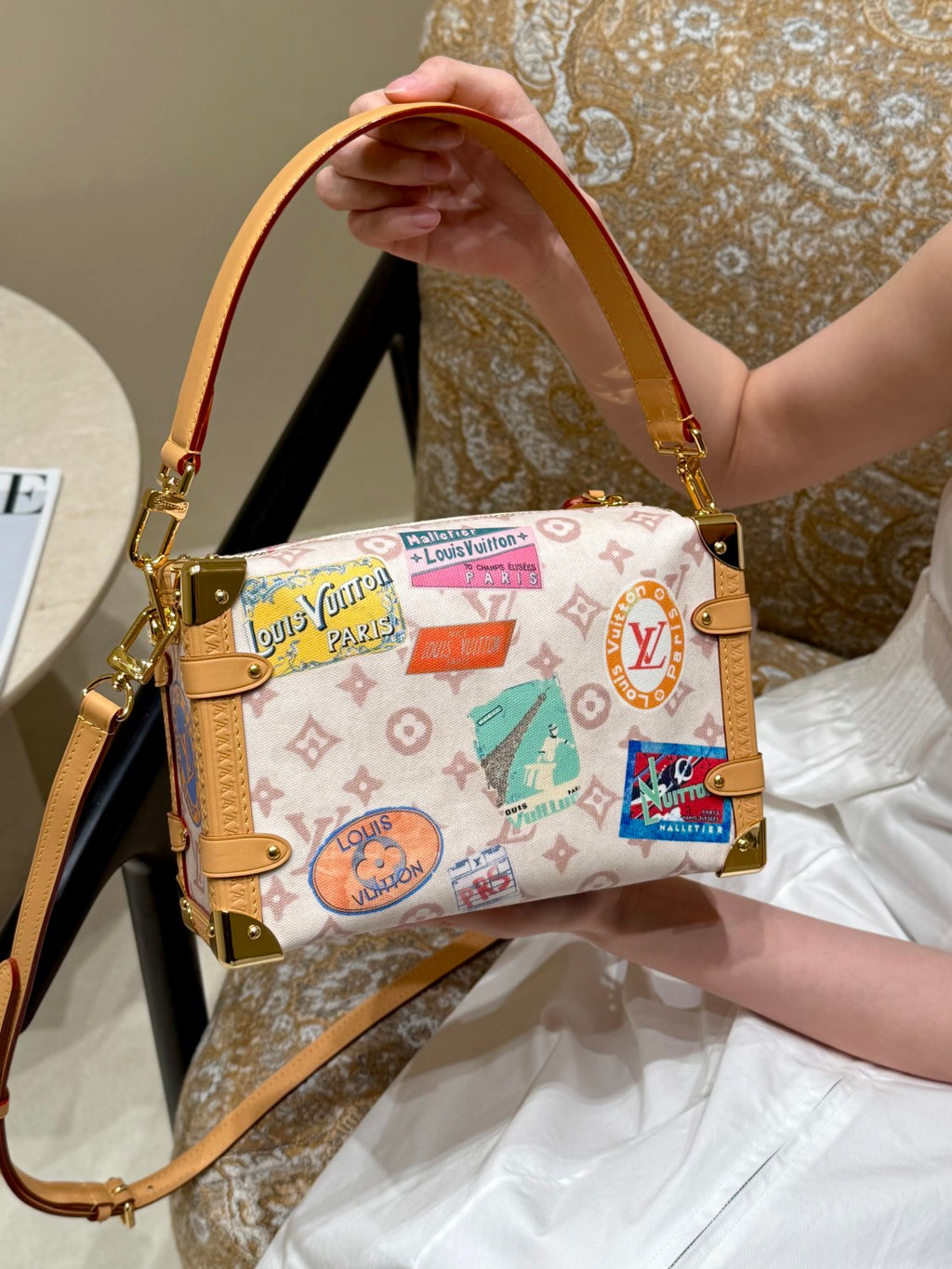Louis Vuitton Side Trunk Women's Flight Mode Vintage Iconic Monogrammed Coated Canvas Shoulder Crossbody Tote Bag Bags #76936