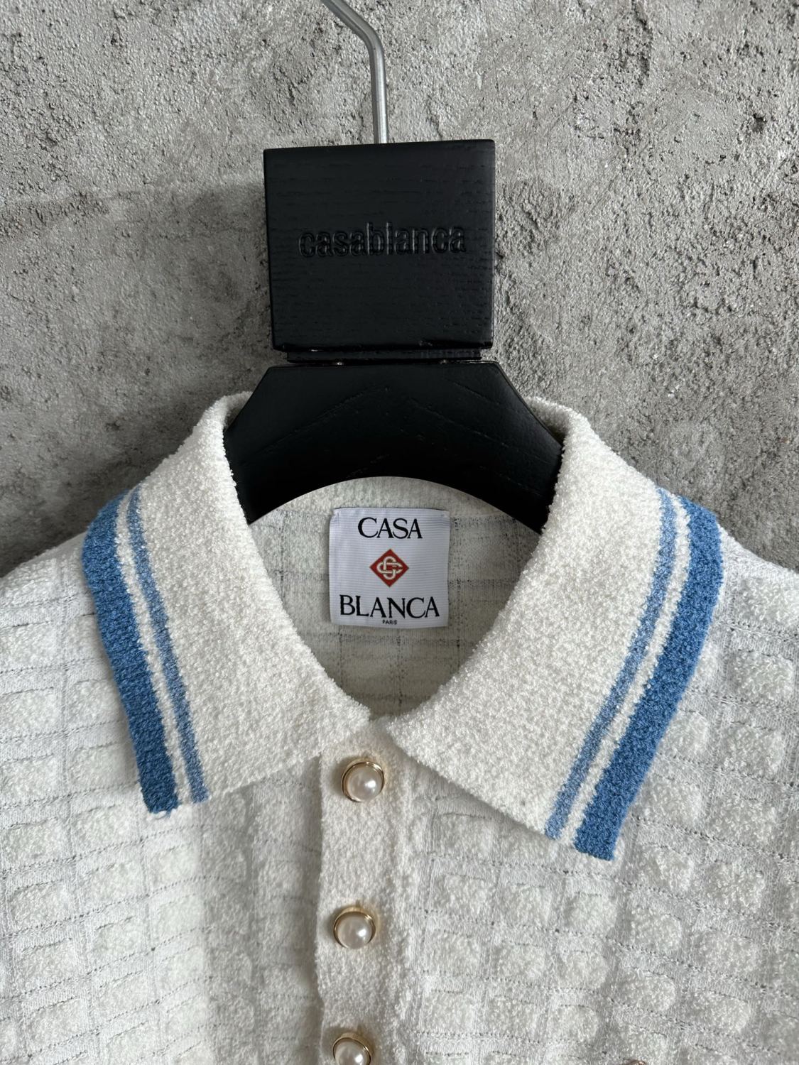 Casablanca Men's Fall/Winter Fashion Casual 100% Cotton Block Knit Polo Shirt T-Shirt #79414