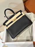 Hermes Platinum Internal Stitching BIRKIN30 Togo Original Leather Top-Grade Leather Handbag Bag Handcrafted Leather Bag From The Original Factory's Premium Custom Collection #934055