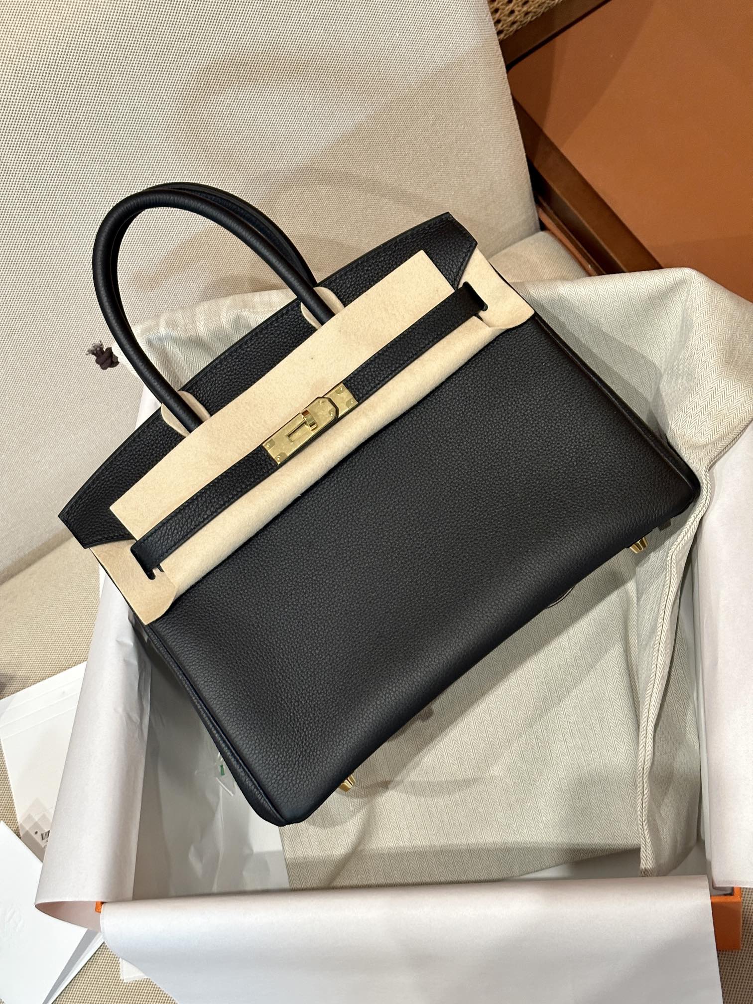 Hermes Platinum Internal Stitching BIRKIN30 Togo Original Leather Top-Grade Leather Handbag Bag Handcrafted Leather Bag From The Original Factory's Premium Custom Collection #934055