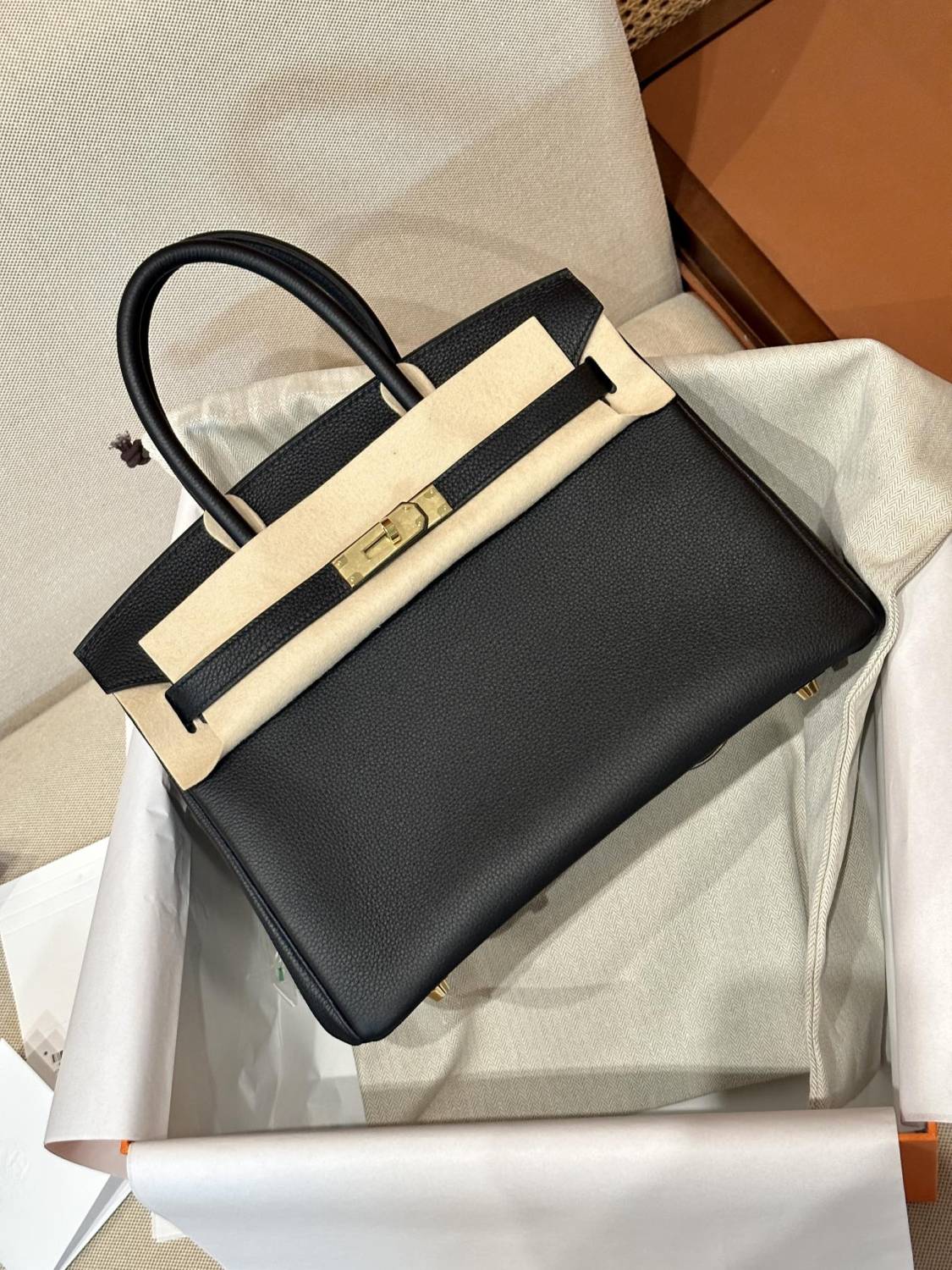 Hermes Platinum Internal Stitching BIRKIN30 Togo Original Leather Top-Grade Leather Handbag Bag Handcrafted Leather Bag From The Original Factory's Premium Custom Collection #934055