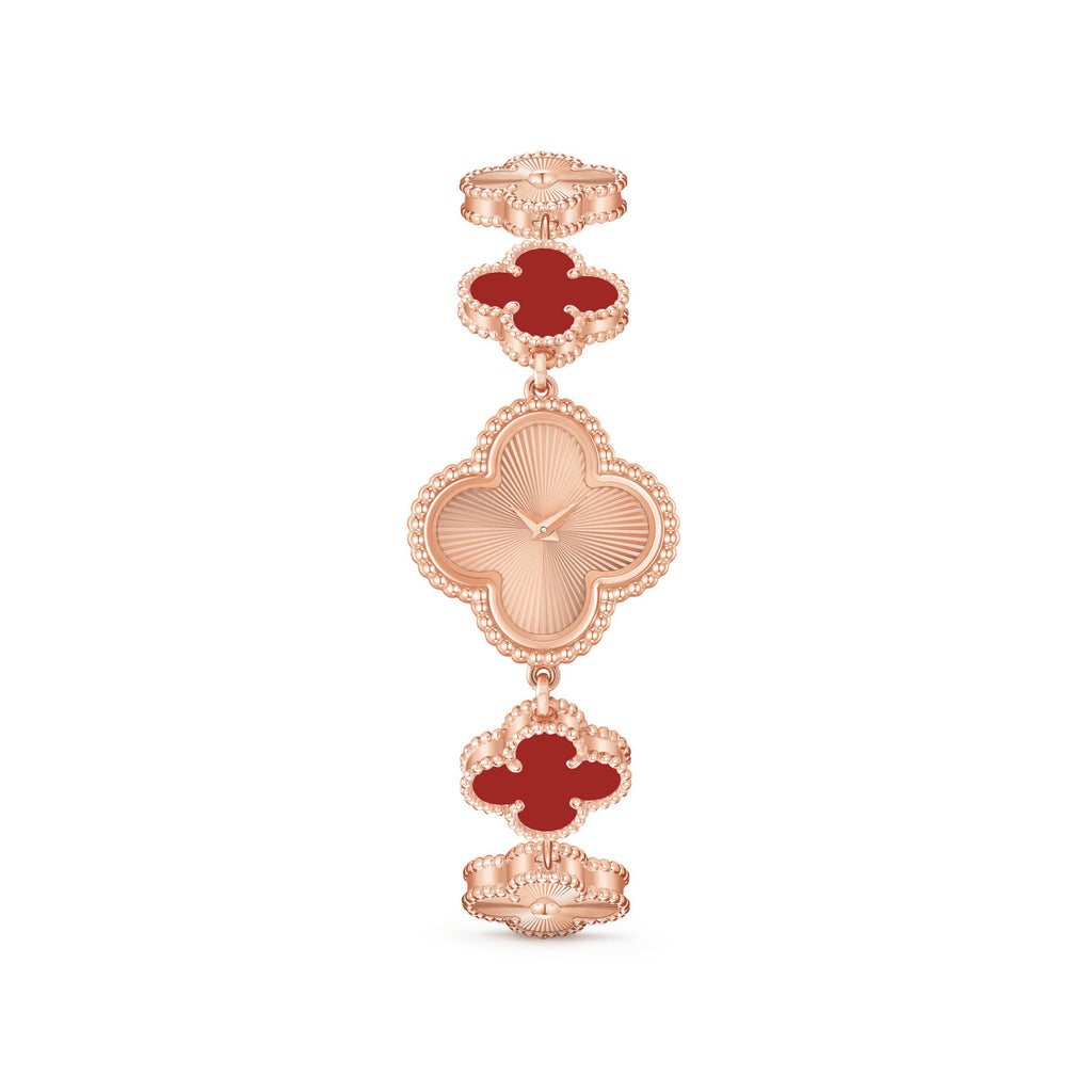 Van Cleef & Arpels Sweet Alhambra Four Leaf Clover Jewelry Watch in 18K Genuine Gold #97153