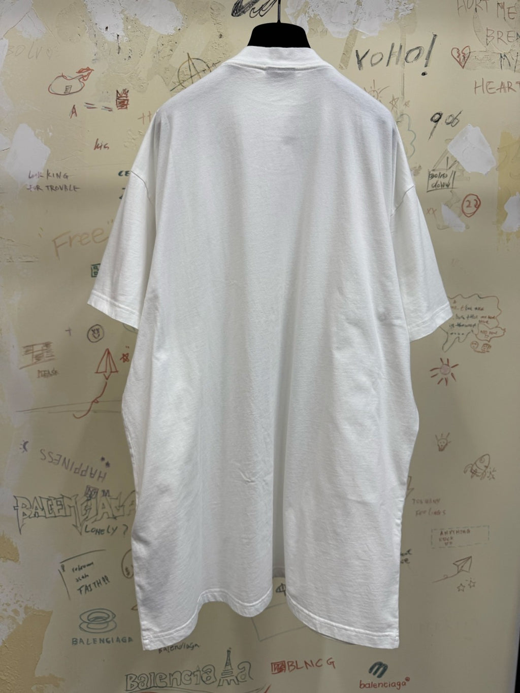 Balenciaga Men Women Summer Retro Fake Two Piece Printed Round Neck Loose Short Sleeve T-Shirt Ngvp #1857
