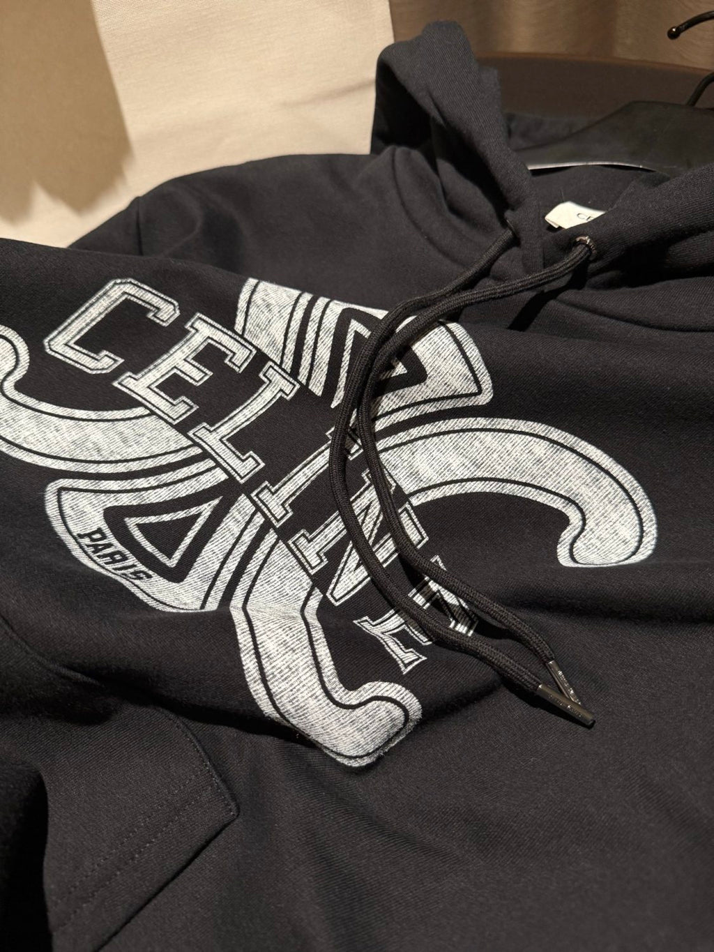 Celine Men's And Women's Spring/Fall Fashion Casual Solid Color Letter Print Hooded Pullover Oversized Long Sleeve Sweatshirt #78632
