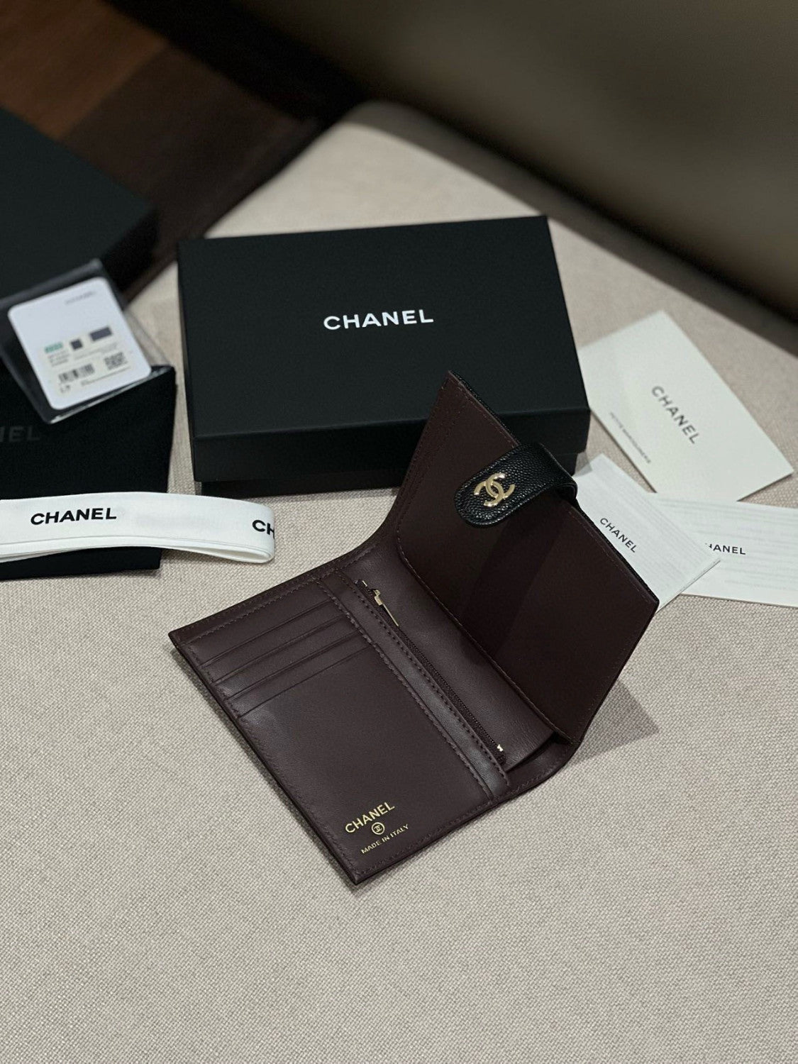 Chanel Caviar Quilted Passport Holder Black #334731