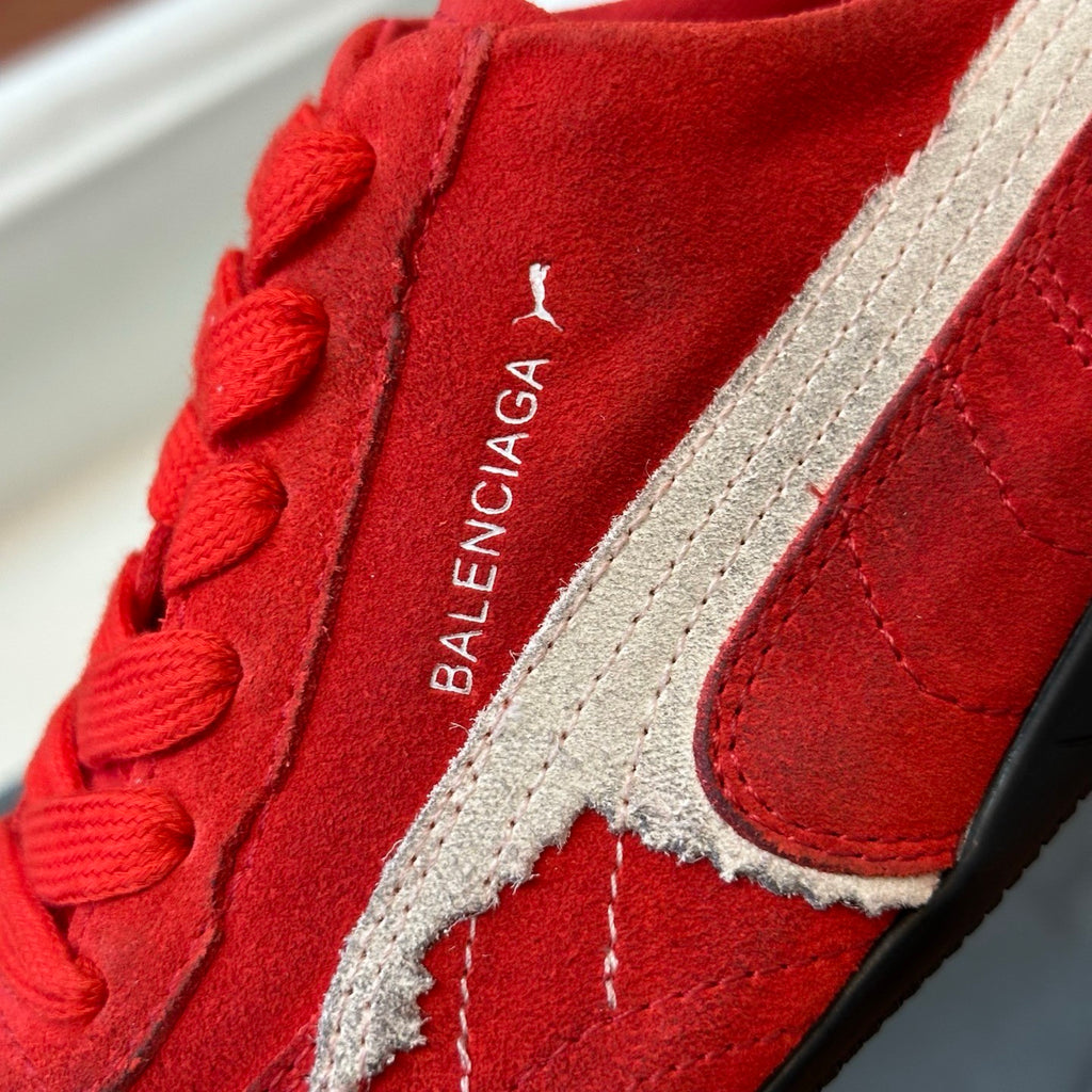 Balenciaga X Puma Women's Solid Suede Leather Low Top Lace Up Flat Sneakers Shoes #76734