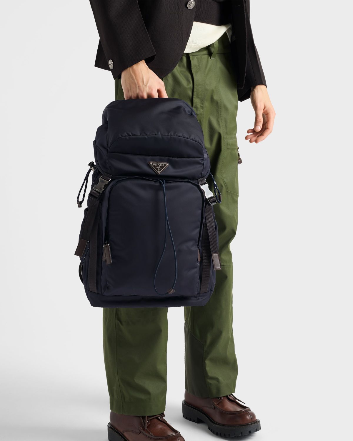 Prada Men's Speedrock Re-nylon Backpack Large-capacity Travel Bag Stylish Casual Backpack Bags #84244A