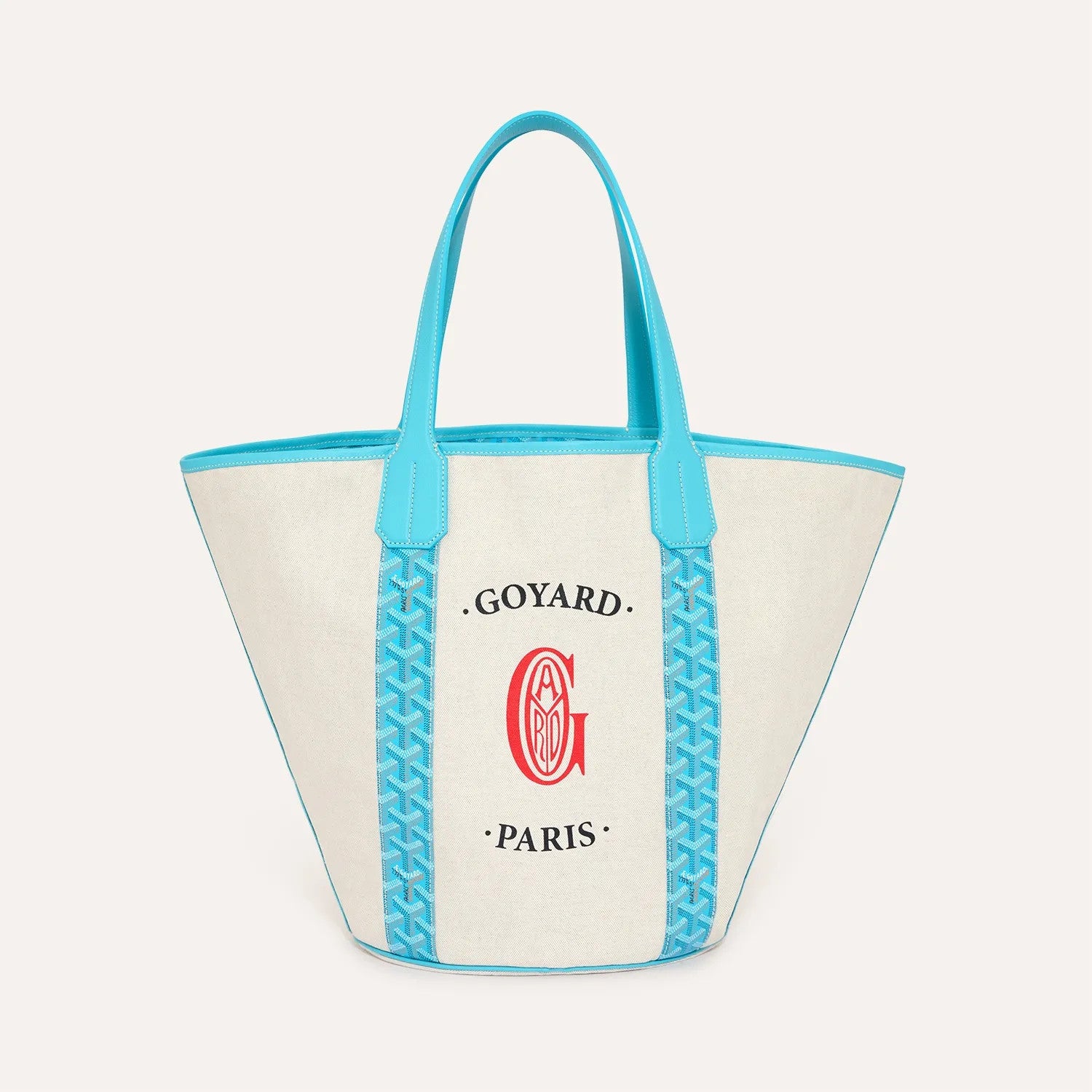 Goyard 2026 Limited Edition Belharra Mm Bag In Turquoise Limited-edition Two-tone Canvas Beach Bag Stylish Casual Shopping Bags #197457