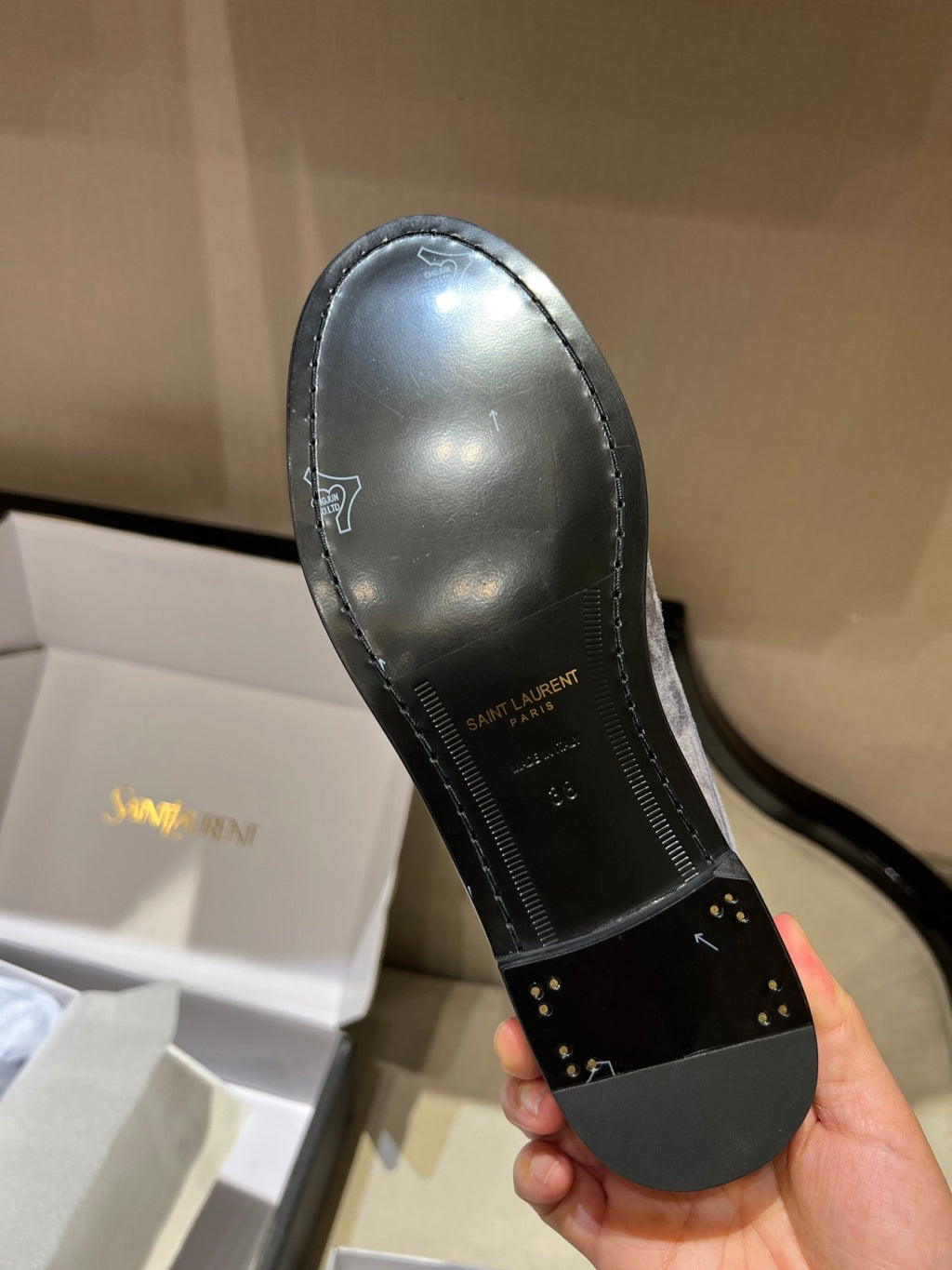 Saint Laurent Men's And Women's Spring/Fall Fashion Casual Round-Toe Flat-Sole Open-Back Loafers Shoes #78768