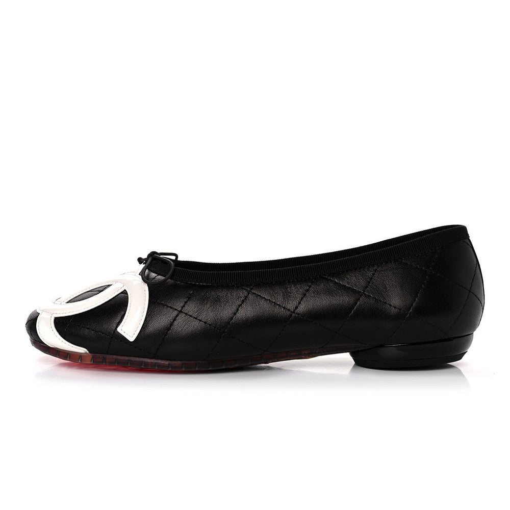 Chanel Lambskin Cambon Quilted Ballerina Flats #310355
