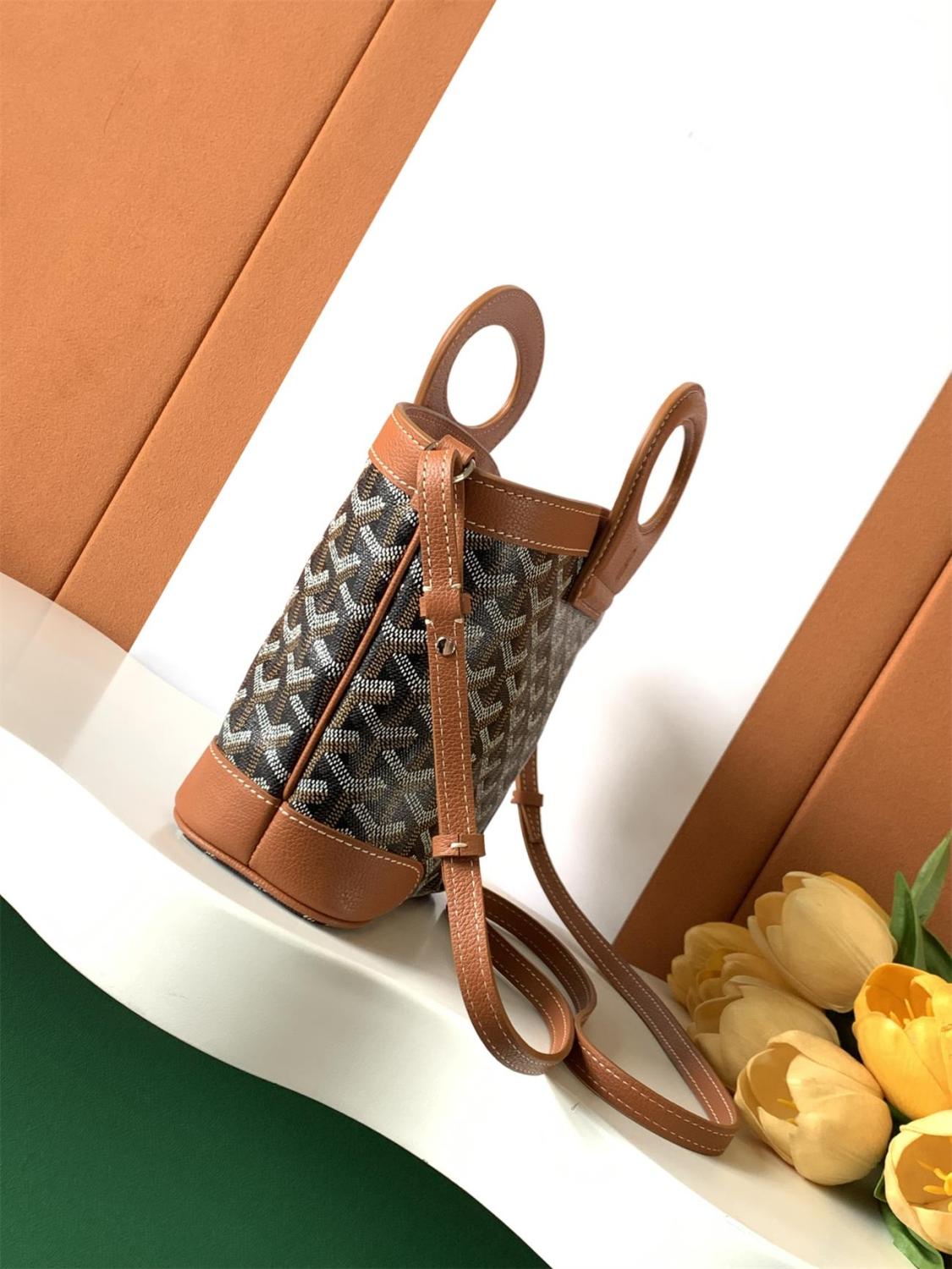 GOYARD Beluga Women's Y-shaped Floral Print Adjustable Detachable Shoulder Strap Canvas And Calfskin Shoulder Mini Bag Crossbody Handbag Bags #77441