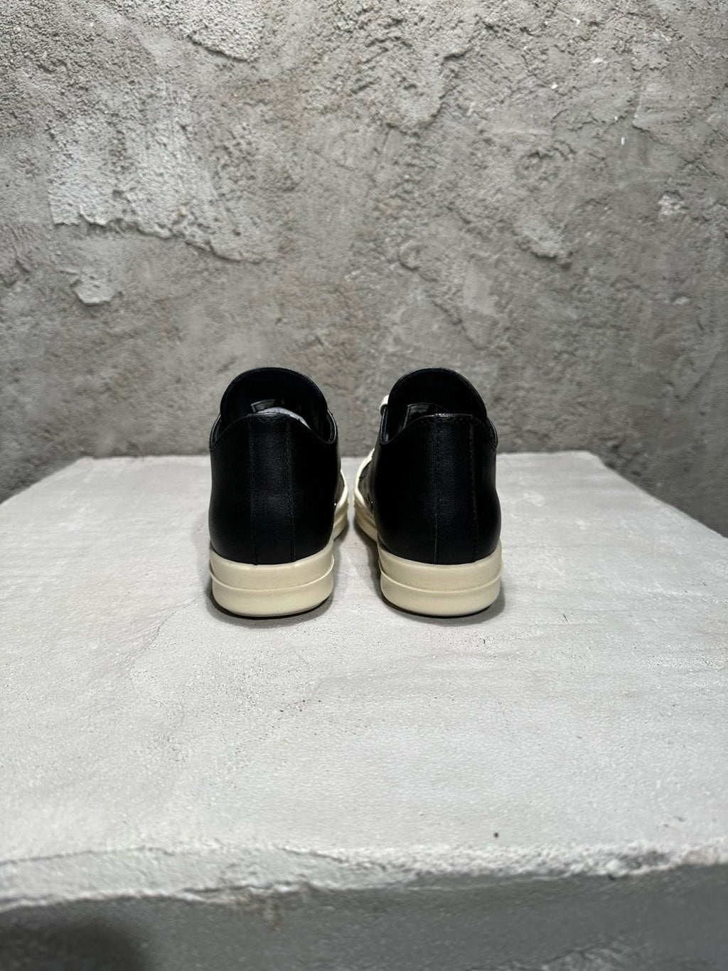 Rick Owens Kid's Four Seasons Retro Cowhide Low Top Round Toe Lace Up Black Casual Shoes #31333