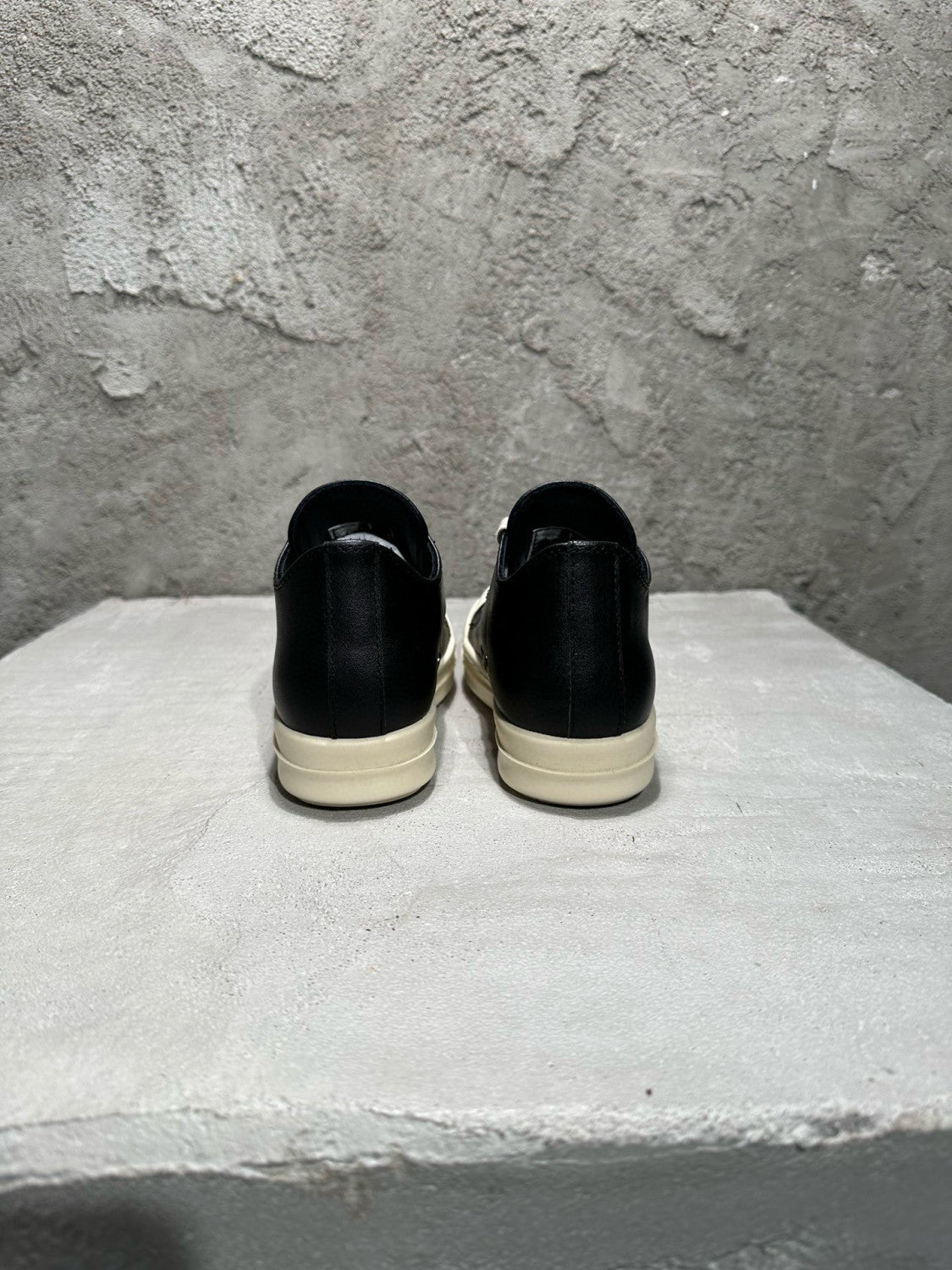 Rick Owens Kid's Four Seasons Retro Cowhide Low Top Round Toe Lace Up Black Casual Shoes #31333