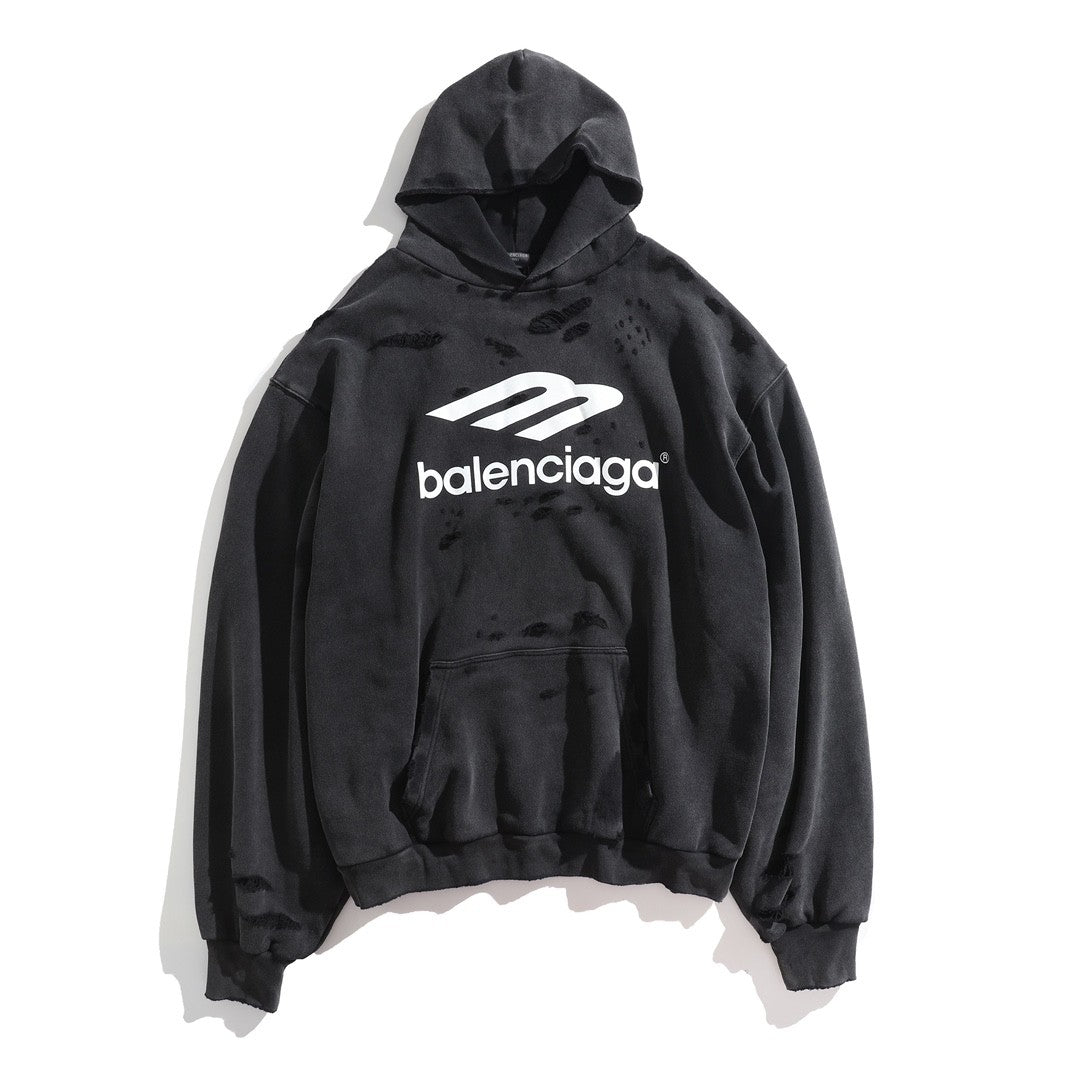 Balenciaga Men's And Women's Spring/Fall Fashion Casual Solid Color Letter Print Hooded Zipper and Hooded Pullover Long Sleeve Sweatshirt Jacket #78935