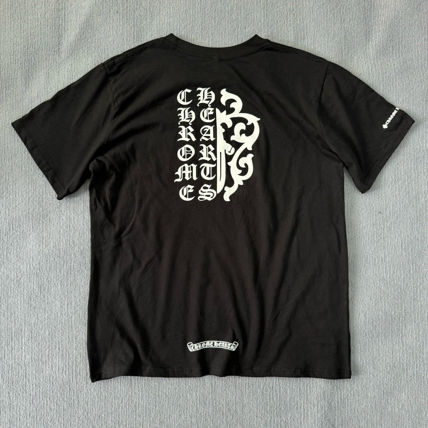 Chrome Hearts Men's Summer Solid Color Sanskrit Print Round Neck Cotton Short Sleeve T-Shirt #77172