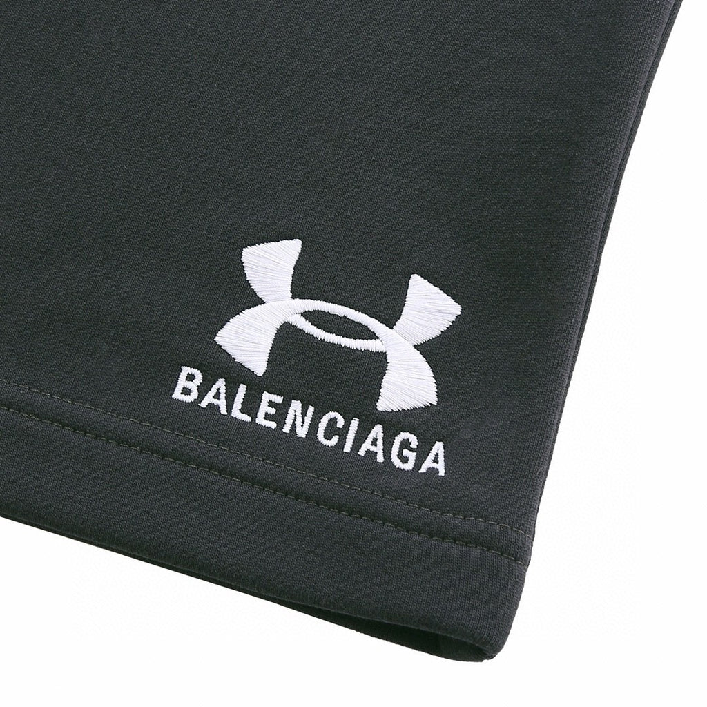 Balenciaga X Under Armour Men's Summer Letter Logo Printed Elastic Waist Casual Shorts #72369