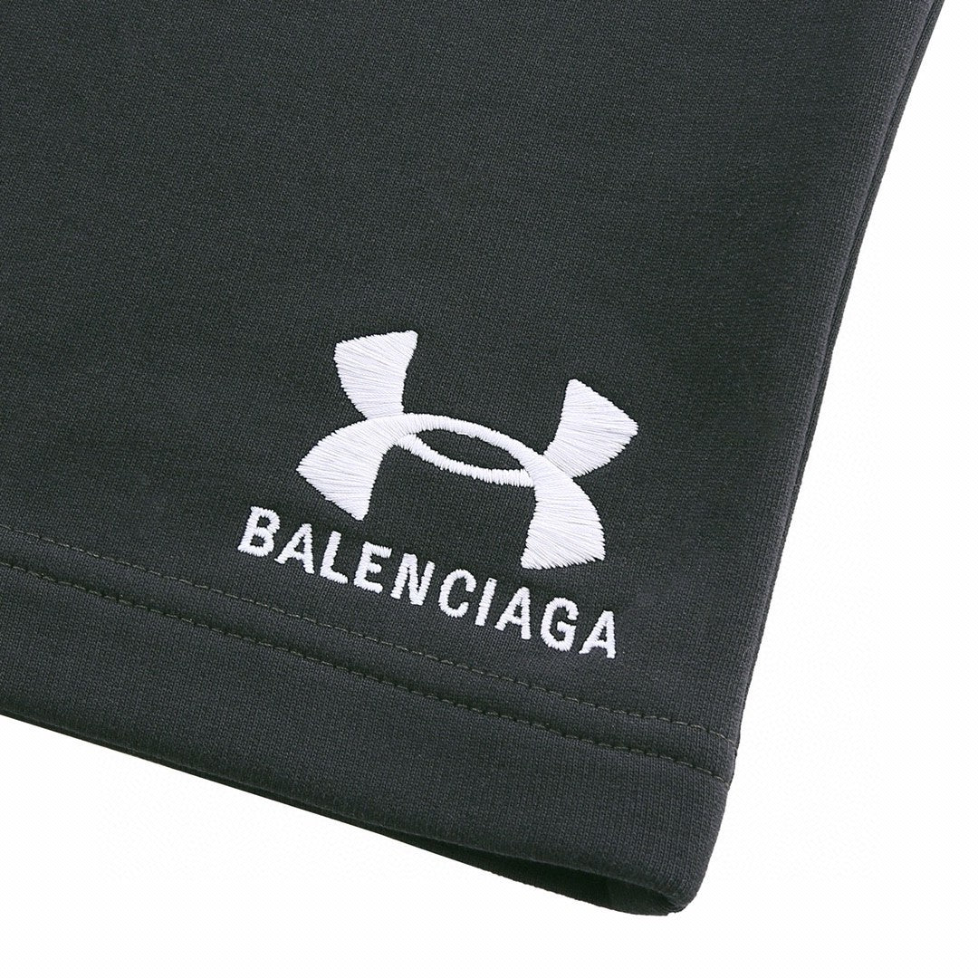 Balenciaga X Under Armour Men's Summer Letter Logo Printed Elastic Waist Casual Shorts #72369