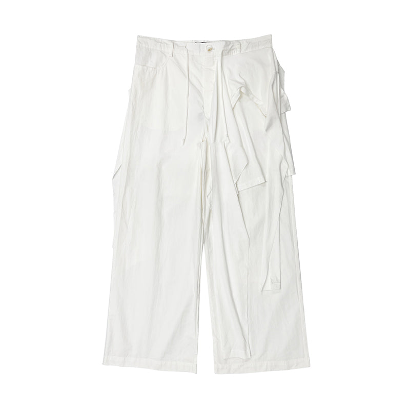 Raf Simons Men's Four Seasons Solid Color Splicing Do Old Loose Wide-Leg Pants Cotton Casual Straight Pants Ngvp #1664