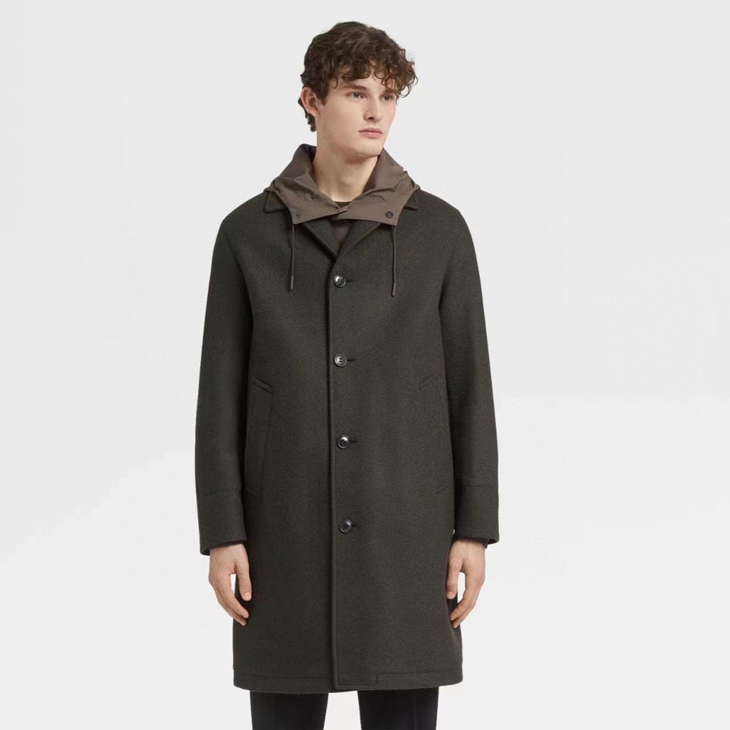Ermenegildo Zegna Lapel Windbreaker Hooded Jacket Ngvp #6737