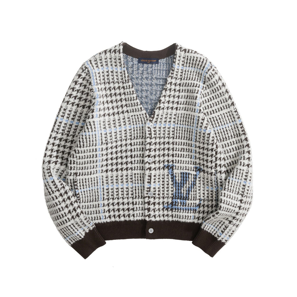 Louis Vuitton Textured Plaid Cardigan 1AJBSP #335295