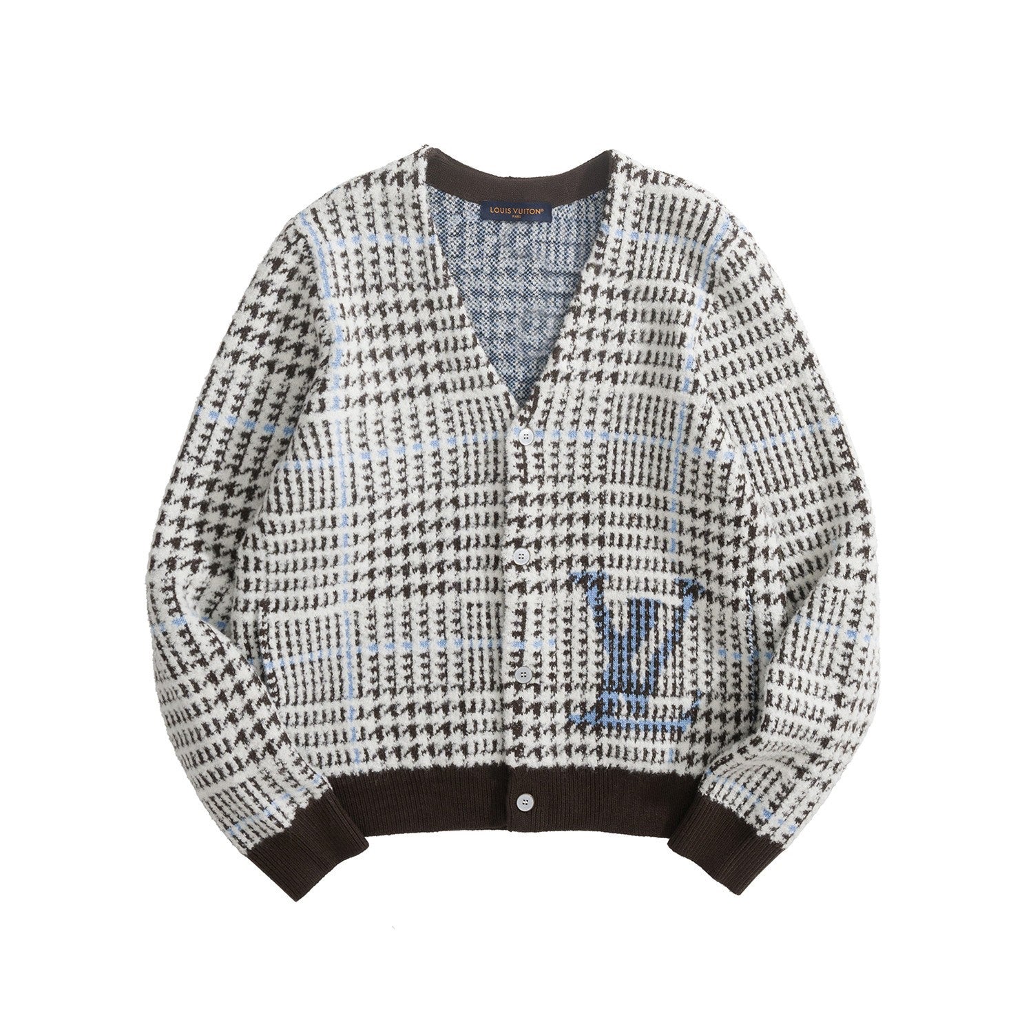 Louis Vuitton Textured Plaid Cardigan 1AJBSP #335295