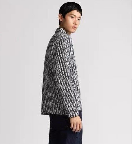 Dior Men's Spring/Autumn Solid Color Letter Print Single Button Long Sleeve Shirt #77922