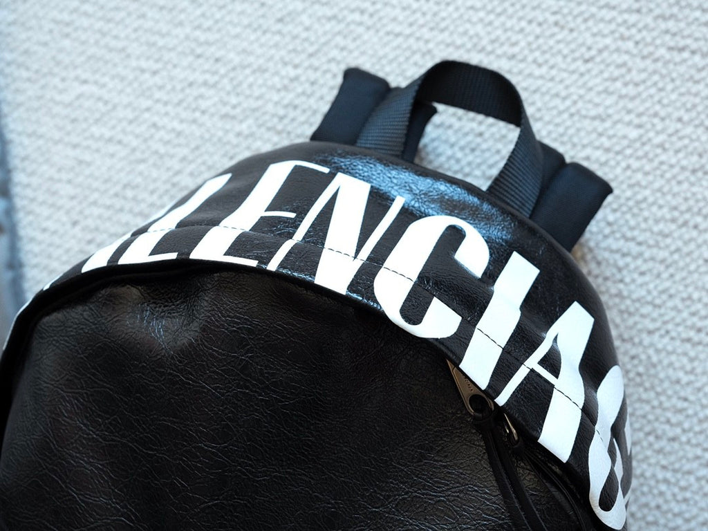 Balenciaga Men's Editor Backpack In Black/white Shoulder Bag Leather Zipper Fashion Trend Retro Bag Bags #81636