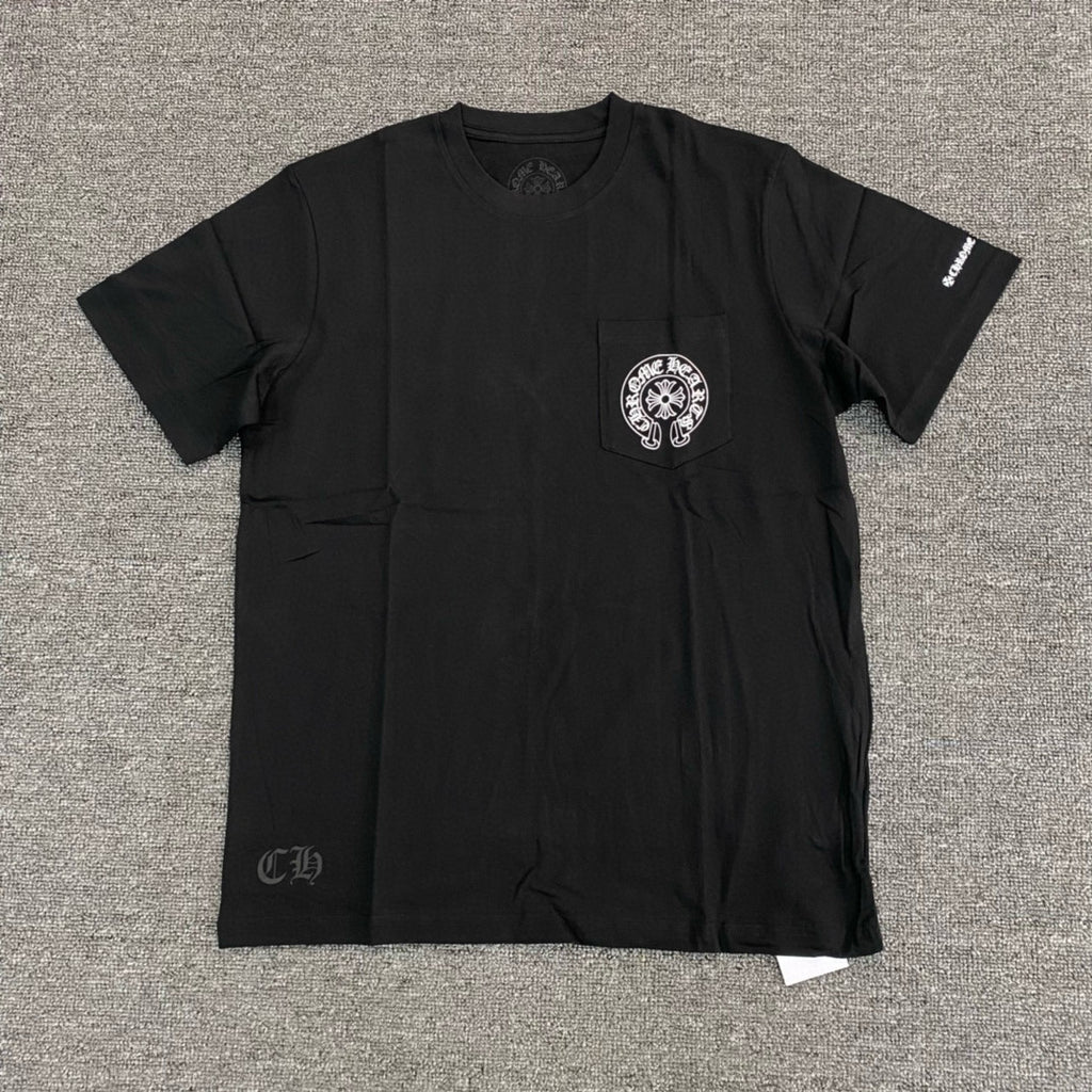 Chrome Hearts Men's Summer Solid Color Sanskrit Print Round Neck Cotton Short Sleeve T-Shirt #77168