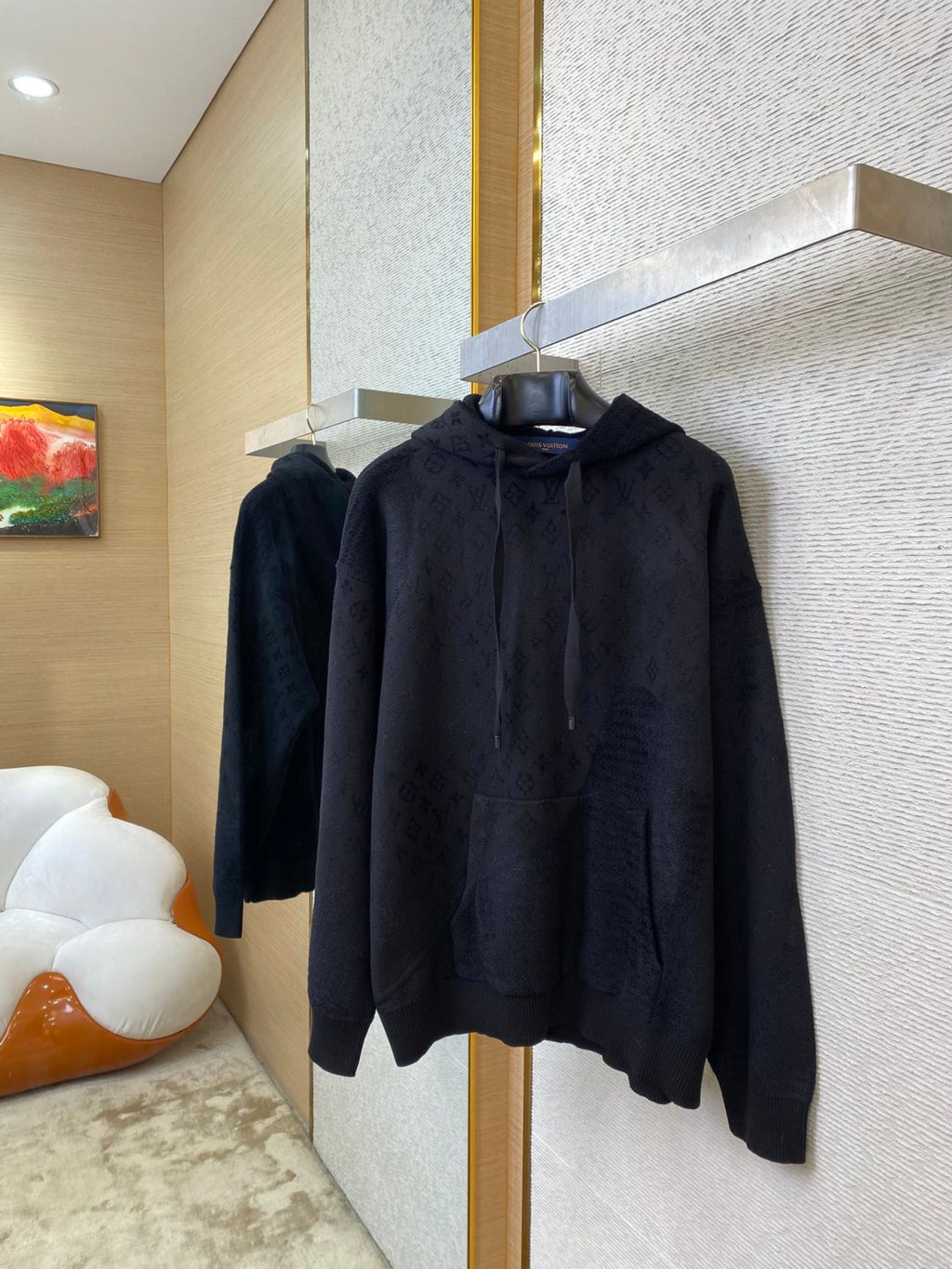 Louis Vuitton Men's Spring and Autumn Solid Color Letter Printed Cotton Long Sleeve Hooded Sweatshirt #75315