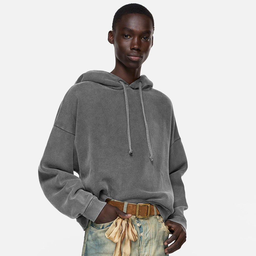 Acne Studios Hooded Sweater logo patch Faded Black #336605